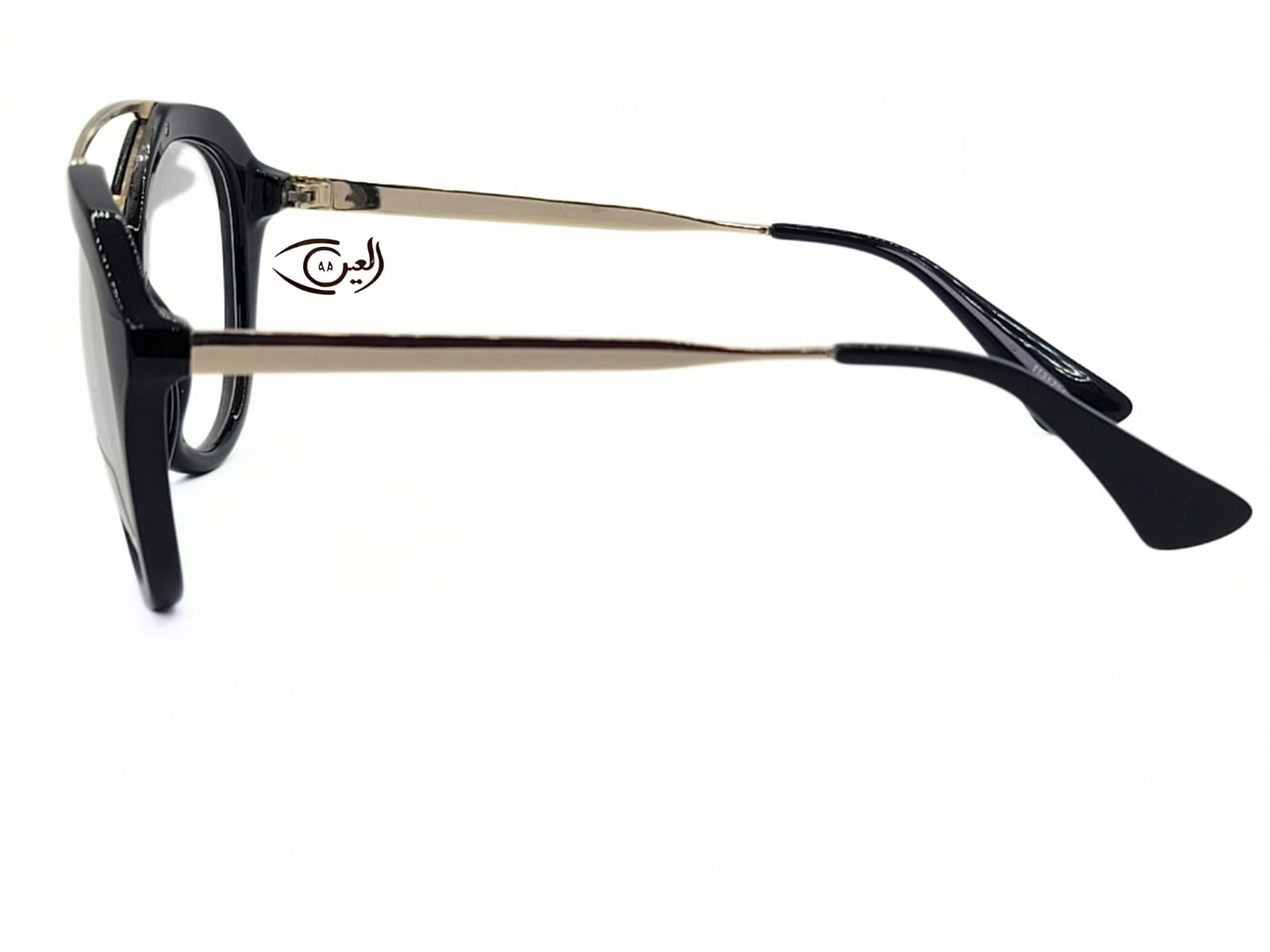 Designer  - Black Bridge golden metalic - Female - plastic+Metal - Geometric - Eyewear