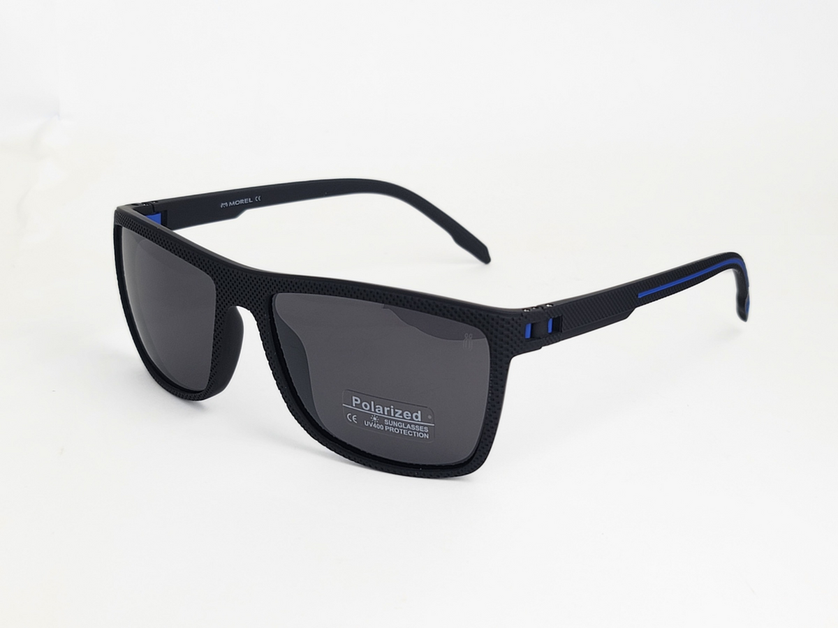 PS MOREL Polarized Unisex Sporty Sunglasses – Black with Orange, Red, or Blue Accents