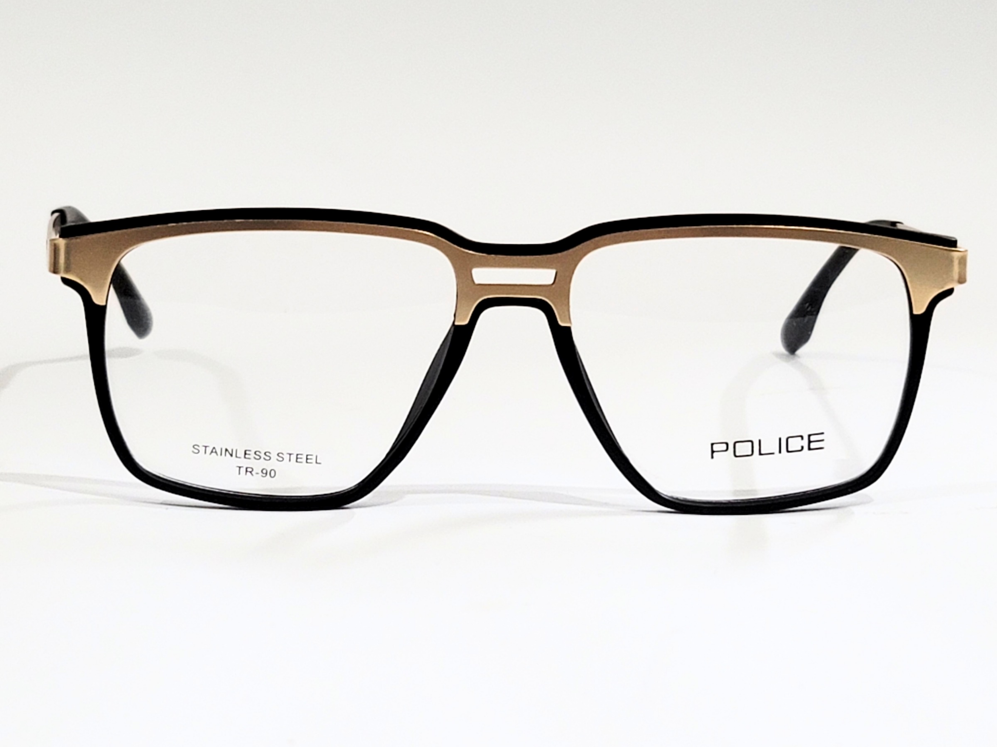 Police Rectangular Eyeglasses - Stainless Steel and TR-90"