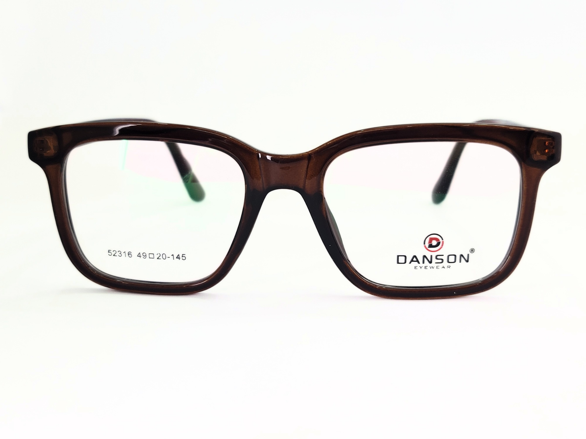 Modern Brown Rectangular Eyeglasses – Lightweight & Durable