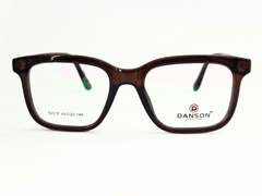 Modern Brown Rectangular Eyeglasses – Lightweight & Durable