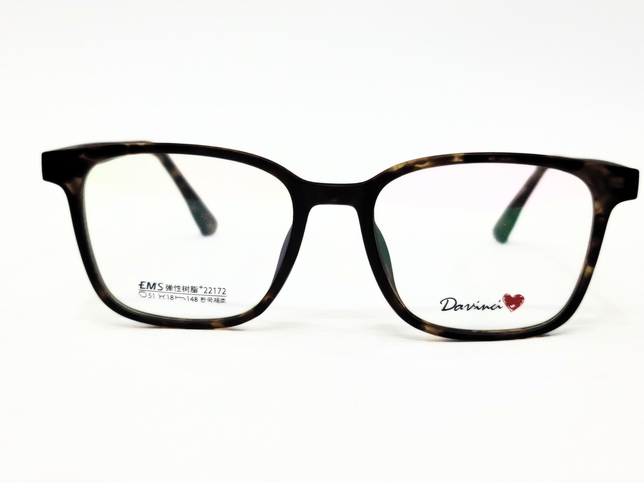 Davinci Tortoise Shell Square Eyeglasses | Stylish & Unisex