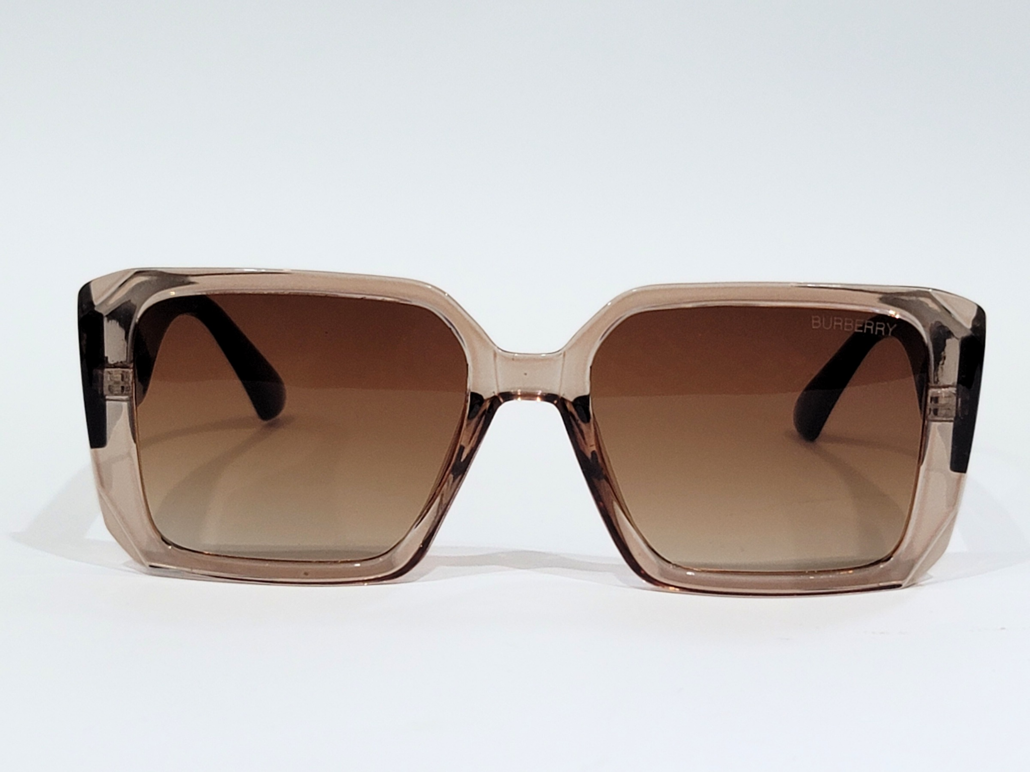 Burberry Brown Square Sunglasses with Gradient Lenses for Adults.