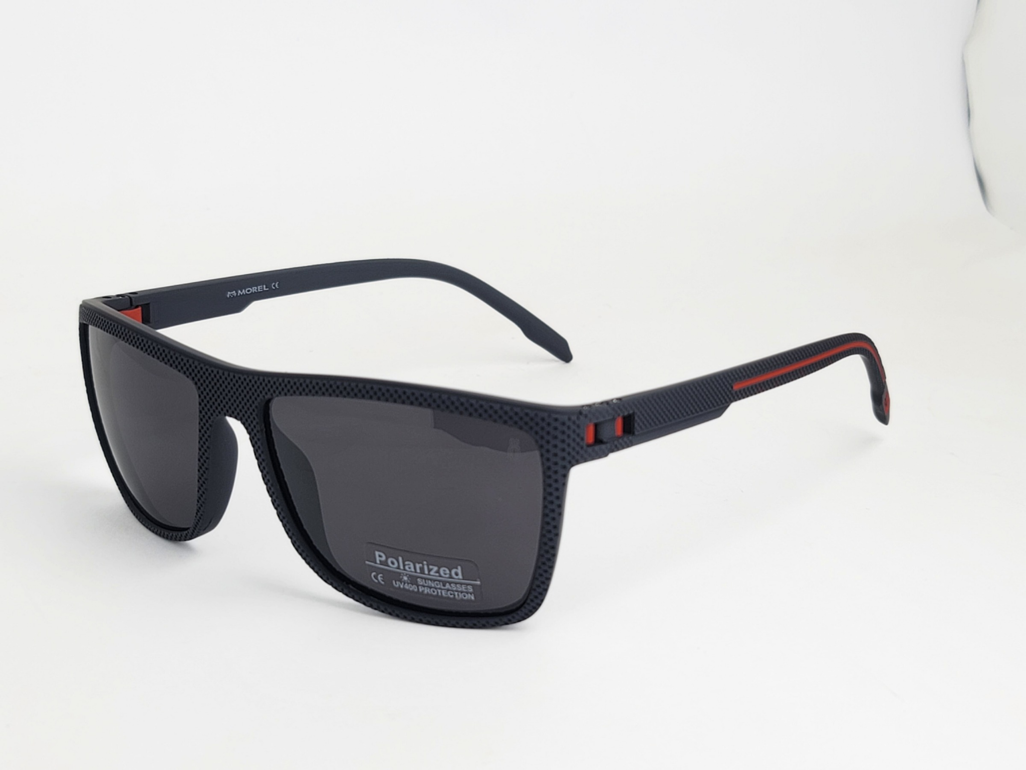 PS MOREL Polarized Unisex Sporty Sunglasses – Black with Orange, Red, or Blue Accents