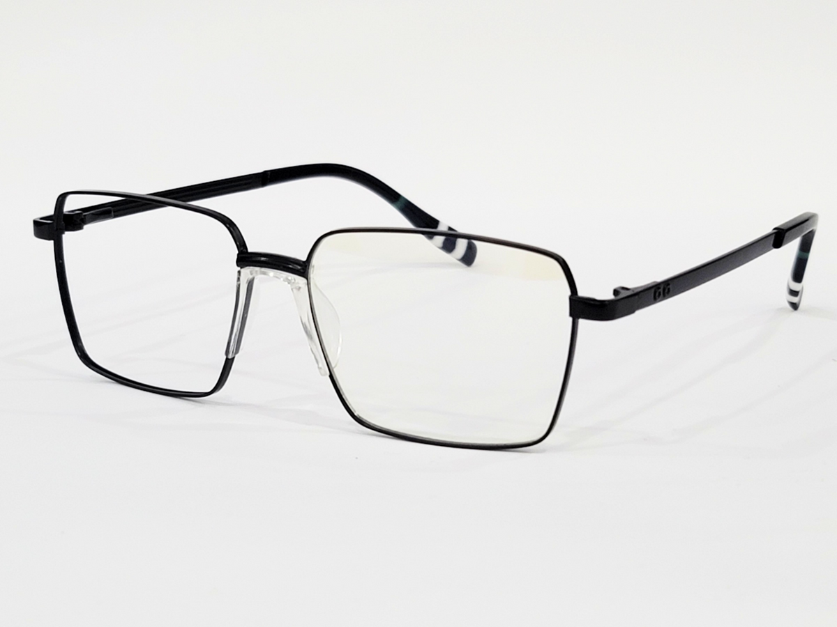 "Black Square Eyeglasses Metal Frame for Men and Women"
