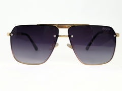 Gucci Square Aviator Sunglasses With Gold Frame and Gradient Lenses.