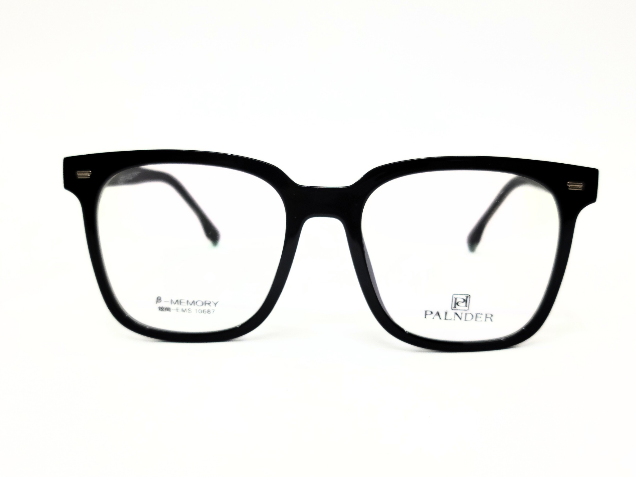 PALNDER Square-Shaped Glasses in Dark Gray/Black Plastic Frame.