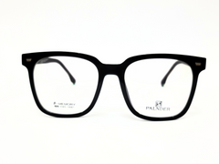 PALNDER Square-Shaped Glasses in Dark Gray/Black Plastic Frame.