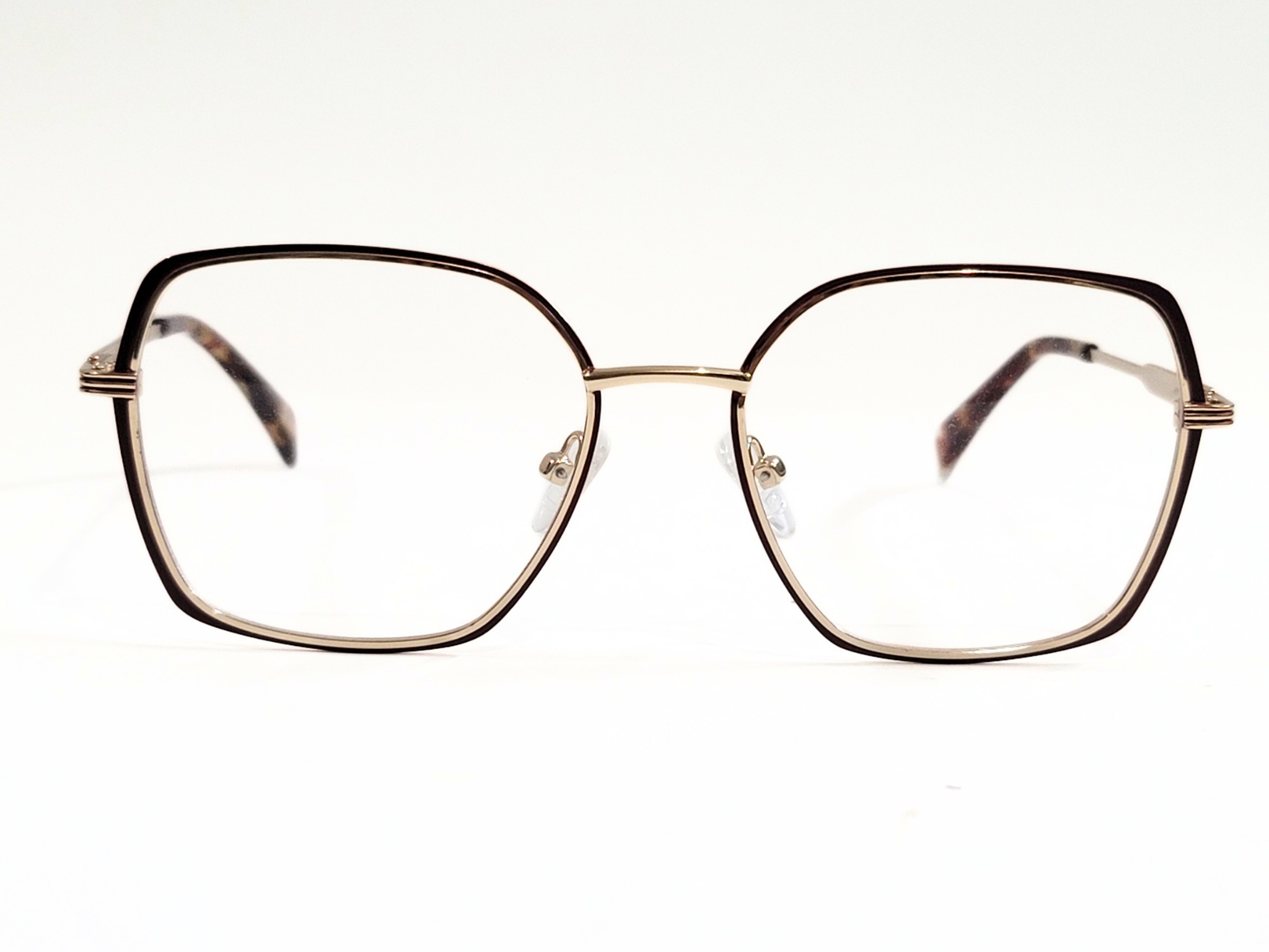 Designer Eyeglasses Geometric Rose Gold Metal – Unisex Fashion Frame