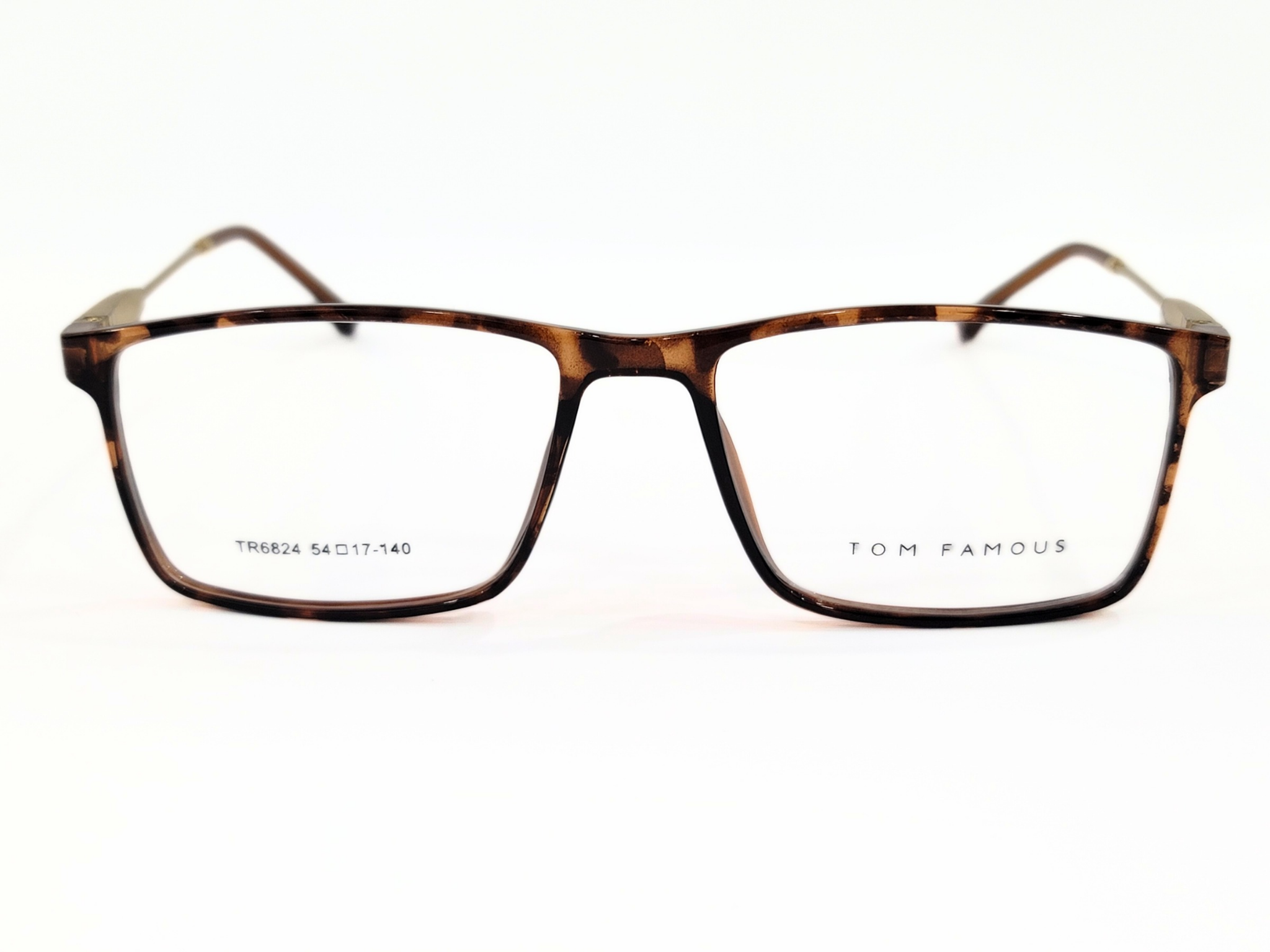 TOM FAMOUS Black Golden Rectangular Glasses (Unisex) - TR6824
