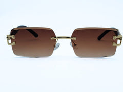Royal Luxe Gradient Sunglasses with Gold Crocodile Detail