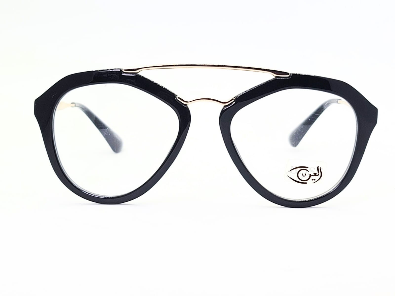 Designer  - Black Bridge golden metalic - Female - plastic+Metal - Geometric - Eyewear