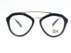 Designer  - Black Bridge golden metalic - Female - plastic+Metal - Geometric - Eyewear